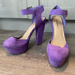 Purple pump heels